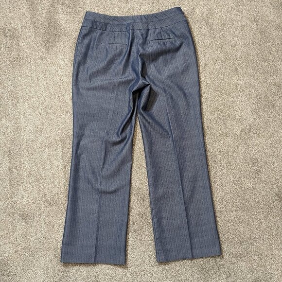 WOMEN'S "Ingredients" Stretch, Blue Striped Casual Zippered Pants; Size 10 - Picture 2 of 6